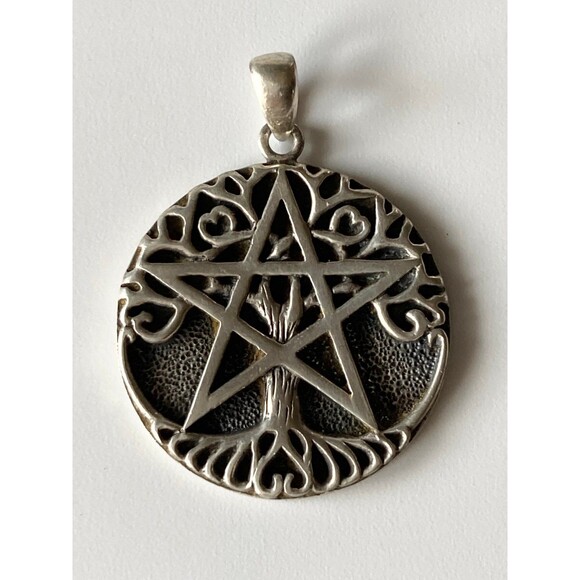 Paul Borda 925 sterling silver tree pentacle pendant - Picture 1 of 5